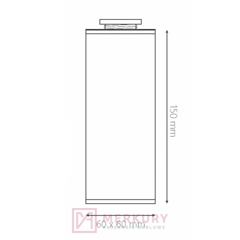 Nóżka meblowa kwadratowa 60x60 czarna H-150mm MERKURY Akcesoria Meblowe Nóżka meblowa kwadratowa 60x60 czarna H-150mm MERKURY Akcesoria Meblowe