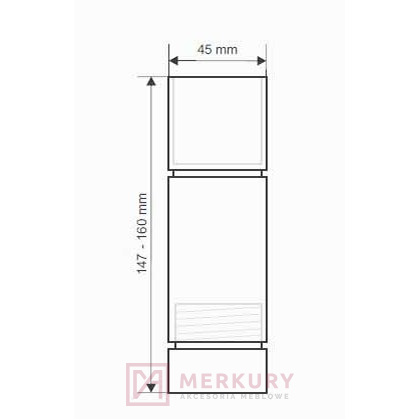 Nóżka meblowa regulowana NMK biały mat H-150mm MERKURY Akcesoria Meblowe Nóżka meblowa regulowana NMK biały mat H-150mm MERKURY Akcesoria Meblowe
