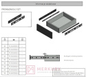 Prowadnica kulkowa H45 GX2 250mm MERKURY Akcesoria Meblowe