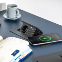 Przedłużacz biurkowy wpuszczany AVARO PLUS, 1 G, USB A C, ład. indukcyjna, czarny