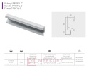 Uchwyt krawędziowy GTV nabijany profil C aluminium mat 3,5m MERKURY Akcesoria Meblowe