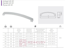Uchwyt meblowy GTV UZ-G1 aluminium mat MERKURY Akcesoria Meblowe
