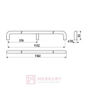 Uchwyt meblowy US10 długi, złoty mat, 1152mm