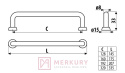 Uchwyt meblowy US18 czarny mat 96mm MERKURY Akcesoria Meblowe