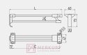 Wieszak wysuwany do szafy WSD L-500mm chrom połysk MERKURY Akcesoria Meblowe