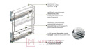 Kosz Cargo Mini 2-poziomowy WE03.7319 ocynk mocowanie boczne 150mm lewy MERKURY Akcesoria Meblowe