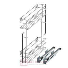 Kosz Cargo Mini 2-poziomowy WE03.7319 ocynk mocowanie boczne 150mm lewy MERKURY Akcesoria Meblowe