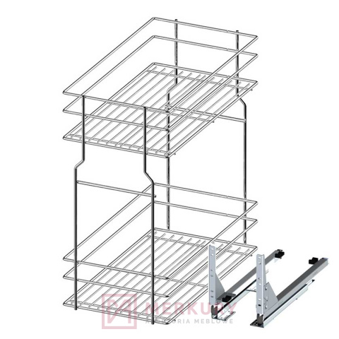 Kosz Cargo Mini 2-poziomowy WE29.0004 ocynk mocowanie dolne 200mm MERKURY Akcesoria Meblowe