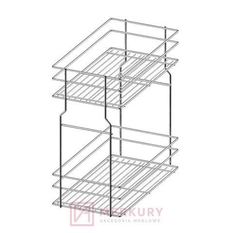 Kosz Cargo Mini 2-poziomowy WE29.005 ocynk mocowanie dolne 300mm MERKURY Akcesoria Meblowe Kosz Cargo Mini 2-poziomowy WE29.005 ocynk mocowanie dolne 300mm MERKURY Akcesoria Meblowe