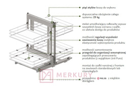 Kosz Cargo narożny 2-poziomowy WE31.0002.01.001 chrom połysk 800mm MERKURY Akcesoria Meblowe
