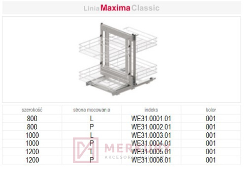 Kosz cargo narożny MAXIMA CLASSIC CORNER COMFORT chrom 1000 prawy MERKURY Akcesoria Meblowe Kosz cargo narożny MAXIMA CLASSIC CORNER COMFORT chrom 1000 prawy MERKURY Akcesoria Meblowe