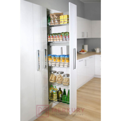 Kosz Cargo Maxi MAXIMA 5-poziomowy chrom mocowanie boczne 200mm MERKURY Akcesoria Meblowe