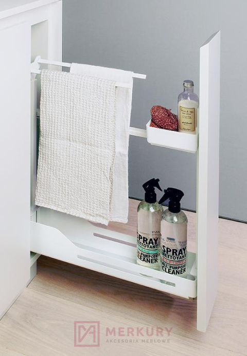 Kosz cargo z wieszakiem SNELLO biały 150mm MERKURY Akcesorias Meblowe Kosz cargo z wieszakiem SNELLO biały 150mm MERKURY Akcesorias Meblowe