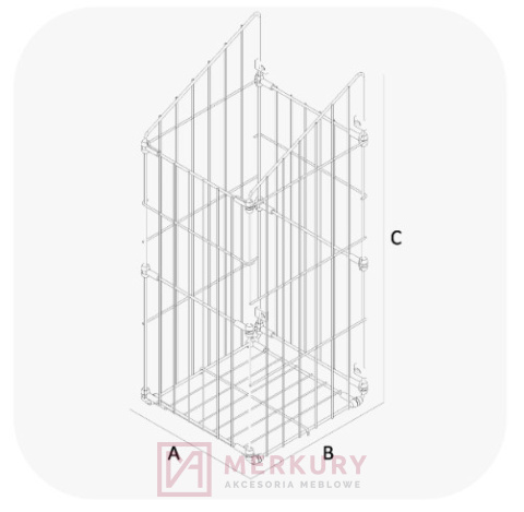 Kosz na bieliznę WIEXPOL do szafki 50cm biały MERKURY Akcesoria Meblowe