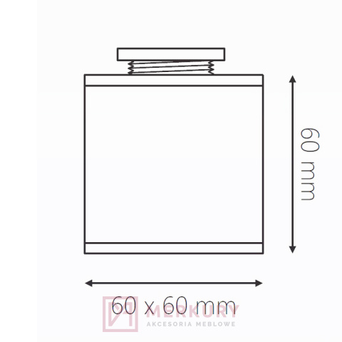 Nóżka meblowa kwadratowa 40x40 złota H-60mm MERKURY Akcesoria Meblowe Nóżka meblowa kwadratowa 40x40 złota H-60mm MERKURY Akcesoria Meblowe