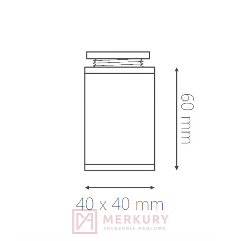 Nóżka meblowa kwadratowa 40x40 złota H-60mm MERKURY Akcesoria Meblowe Nóżka meblowa kwadratowa 40x40 złota H-60mm MERKURY Akcesoria Meblowe