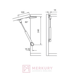 2x Podnośnik gazowy 150N do szafki