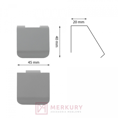Uchwyt krawędziowy FLEXI czarny mat 45mm MERKURY Akcesoria Meblowe Uchwyt krawędziowy FLEXI czarny mat 45mm MERKURY Akcesoria Meblowe