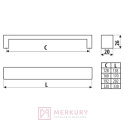 Uchwyt meblowy GAMET UA59 stal szczotkowana inox 192mm MERKURY Akcesoria Meblowe