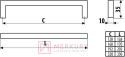 Uchwyt meblowy GAMET UU86 złoty mat 480mm MERKURY Akcesoria Meblowe
