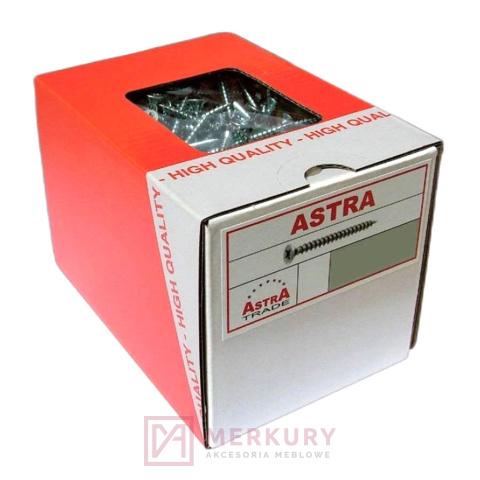 Wkręt do drewna ASTRA 4,0X50mm biały ocynk 1000szt MERKURY Akcesoria Meblowe Wkręt do drewna ASTRA 4,0X50mm biały ocynk 1000szt MERKURY Akcesoria Meblowe