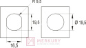 Zamek meblowy rygloey SISO 1920B chrom połysk 19x20mm MERKURY Akcesoria Meblowe