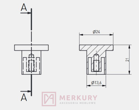 Gałka meblowa SPOT stal szczotkowana fi 24mm MERKURY Akcesoria Meblowe Gałka meblowa SPOT stal szczotkowana fi 24mm MERKURY Akcesoria Meblowe