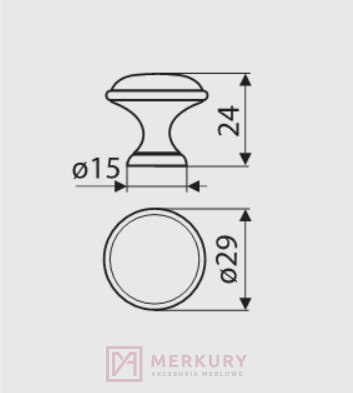 Gałka meblowa GP19 mleczna porcelana stare złoto fi 29mm MERKURY Akcesoria Meblowe Gałka meblowa GP19 mleczna porcelana stare złoto fi 29mm MERKURY Akcesoria Meblowe