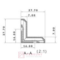 Kątownik metalowy z plastikową osłonką mini L fi4mm dąb sonoma 18x28mm MERKURY Akcesoria Meblowe