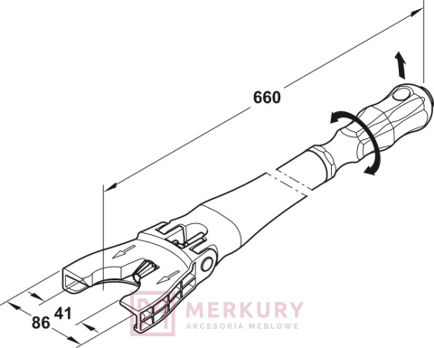Narzędzie regulacyjne do cokołów Axilo 637.76.360 klucz MERKURY Akcesoria Meblowe Narzędzie regulacyjne do cokołów Axilo 637.76.360 klucz MERKURY Akcesoria Meblowe