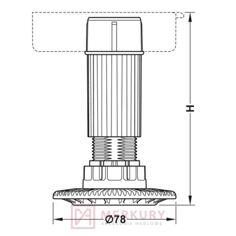 Nóżka regulowana HAFELE AXILO H-150mm, komplet profil 637.76.355 + płytka 637.76.333 MERKURY Akcesoria Meblowe Nóżka regulowana HAFELE AXILO H-150mm, komplet profil 637.76.355 + płytka 637.76.333 MERKURY Akcesoria Meblowe