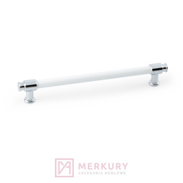 Uchwyt meblowy GALIUM chrom połysk/biały połysk 192mm MERKURY Akcesoria Meblowe