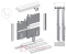 Zestaw system przesuwny EURO, 2 drzwi, aluminium, 2m