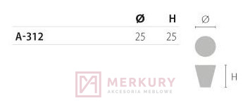 Gałka meblowa AMBIENT A-312 MERKURY Akcesoria Meblowe Mariusz Adamczyk Gałka meblowa AMBIENT A-312 MERKURY Akcesoria Meblowe Mariusz Adamczyk