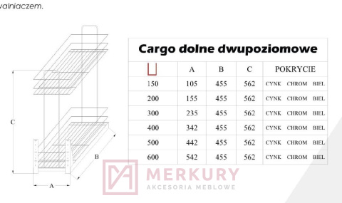 cargo mini comfort wiexpol do szafki 50cm ocynk cargo mini comfort wiexpol do szafki 50cm ocynk
