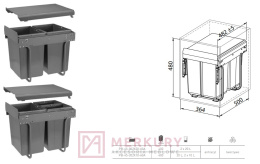 Segregator na śmieci wysuwany MERKURY Akcesoria Meblowe Mariusz Adamczyk