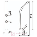 Wieszak meblowy WA02 MERKURY Akcesoria Meblowe Mariusz Adamczyk