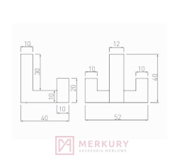 Wieszak meblowy GTV WZ-K2202 czarny mat MERKURY Akcesoria Meblowe