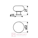 Gałka meblowa GP16, aluminium mat, fi 32mm
