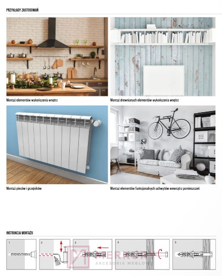 Kołek rozporowy z łebem sześciokątnym 12x70mm MERKURY Akcesoria Meblowe