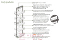 Kosz Cargo Maxi MAXIMA 6-poziomowy srebrny mocowanie dolne H-1900-2100 400mm MERKURY Akcesoria Meblowe