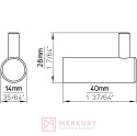 Wieszak meblowy pojedynczy SIRO 2462 czarny mat MERKURY Akcesoria Meblowe