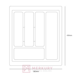 Wkład na sztućce STANDARD do szafki 45cm, biały, sklep internetowy MERKURY Akcesoria Meblowe Mariusz Adamczyk