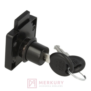 Zamek meblowy kwadratowy jednego klucza X-850 19x22mm czarny MERKURY Akcesoria Meblowe Zamek meblowy kwadratowy jednego klucza X-850 19x22mm czarny MERKURY Akcesoria Meblowe