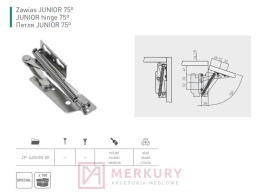 Zawias meblowy specjalny ZP-JUNIOR-00 MERKURY Akcesoria Meblowe