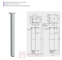Noga meblowa kwadratowa 46x46 regulowana aluminium mat H-820mm MERKURY Akcesoria Meblowe
