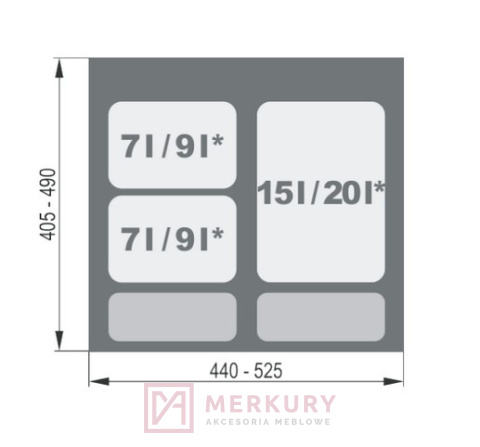 Pojemnik na odpady do segregacji REJS PRAKTIKO WE14.1822.05.049 1x15L 2x7L 2 brytfanki srebrny MERKURY Akcesoria Meblowe Pojemnik na odpady do segregacji REJS PRAKTIKO WE14.1822.05.049 1x15L 2x7L 2 brytfanki srebrny MERKURY Akcesoria Meblowe
