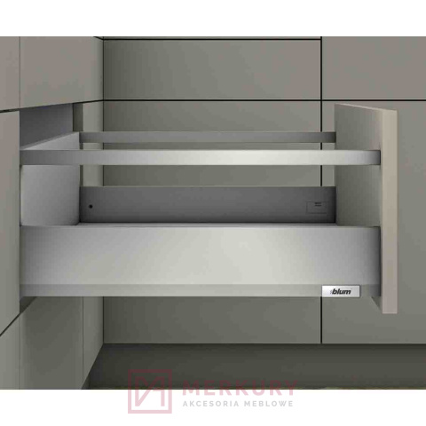 Szuflada wysoka z relingiem E MERIVOBOX 450mm antracyt MERKURY Akcesoria Meblowe Szuflada wysoka z relingiem E MERIVOBOX 450mm antracyt MERKURY Akcesoria Meblowe
