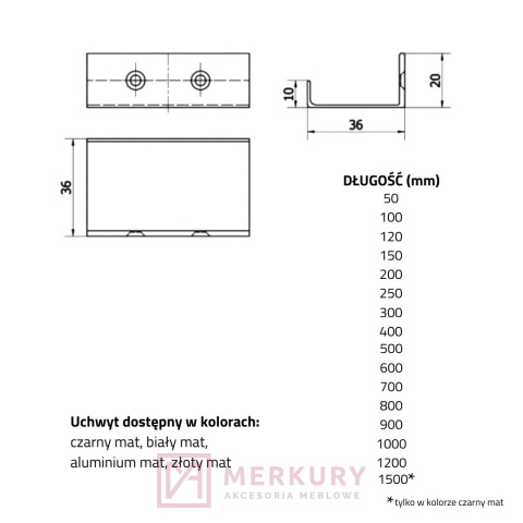 Uchwyt krawędziowy U9, biały mat, 50mm SKLEP INTERNETOWY MERKURY AKCESORIA MEBLOWE MARIUSZ ADAMCZYK Uchwyt krawędziowy U9, biały mat, 50mm SKLEP INTERNETOWY MERKURY AKCESORIA MEBLOWE MARIUSZ ADAMCZYK