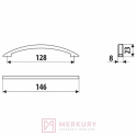 Uchwyt meblowy GAMET US09 złoty połysk 128mm MERKURY Akcesoria Meblowe